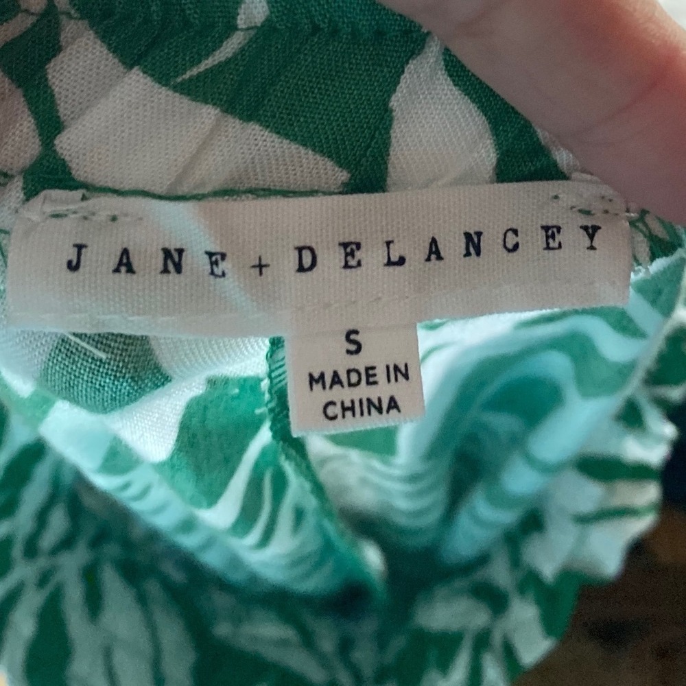 Jane + Delancey Palm Print Pants Wide Leg Drawstring Casual Size S NWT - Picture 9 of 12